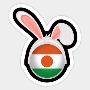 happy easter Niger bunny ears flag cute designs Sticker